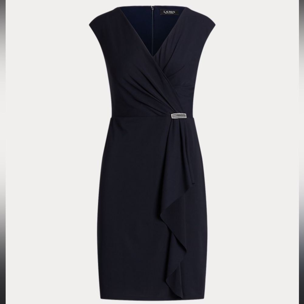 LAUREN RALPH LAUREN
Jersey Cap Sleeve Cocktail Dress